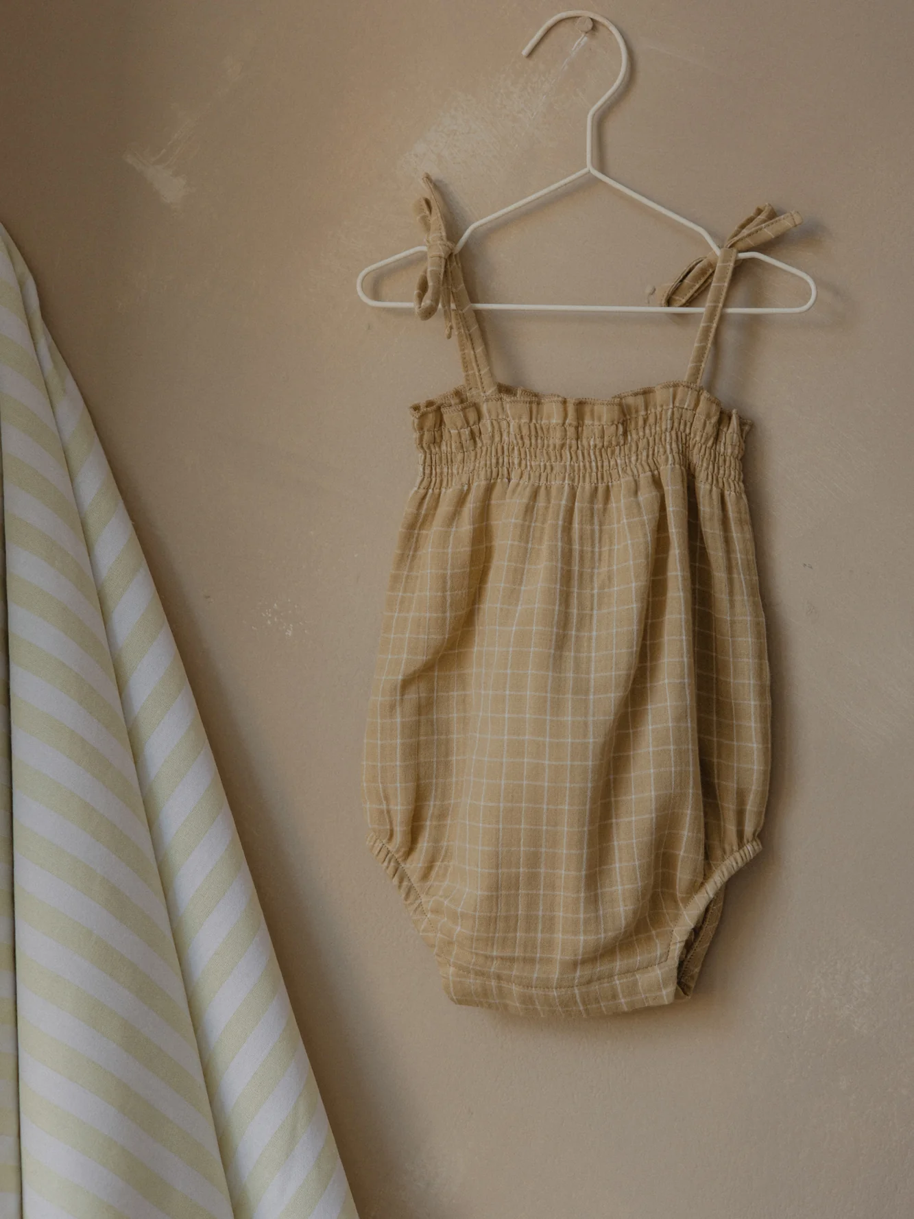 Grid Check Wheat Spaghetti Bodysuit - Image 4