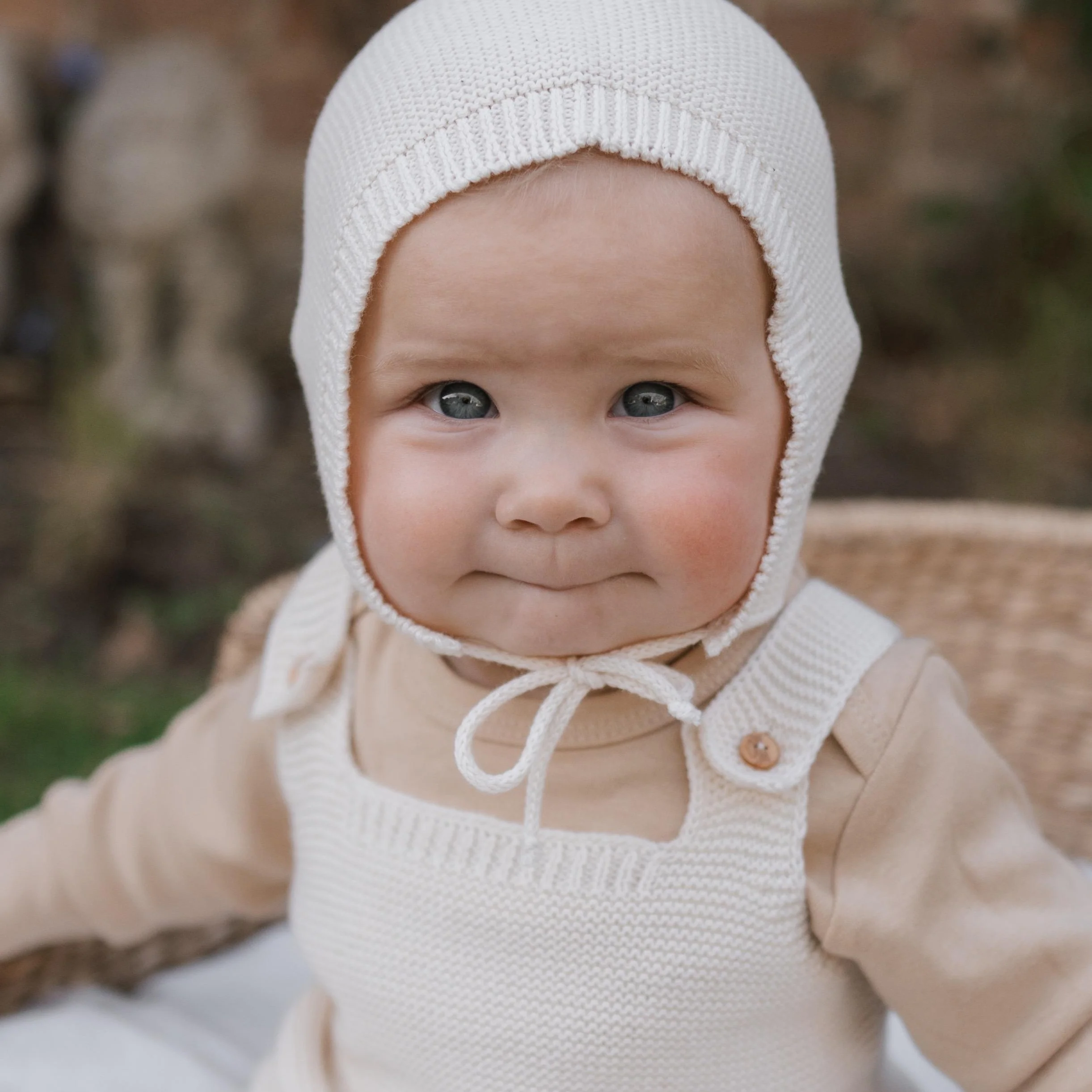 Undyed Cotton Knitted Pixie Hat - Image 4